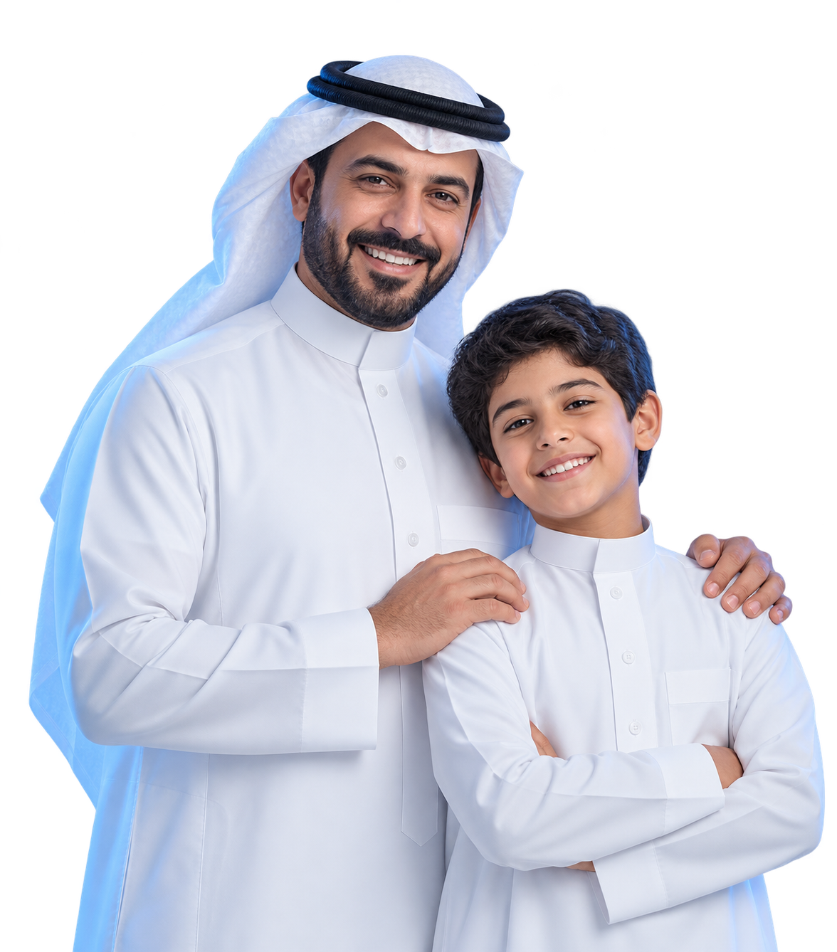 ولي أمر سعودي مع ابنه الطالب